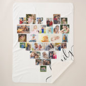 Gezinsscripthart Vorm foto Collage White Sherpa Deken (Voorkant)