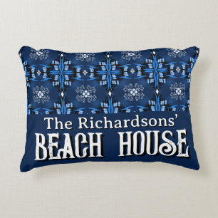 Gezinsstrandhuis Middenblauw  Accent Kussen