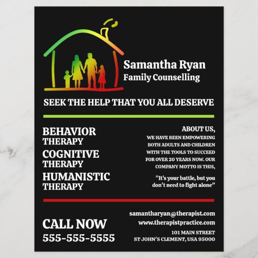 Gezinstherapie Logo, psychotherapeut, therapie Flyer (Voorkant)