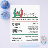 Gezinstherapie Zorg Design Psychotherapeut Therapi Flyer (Enkel)