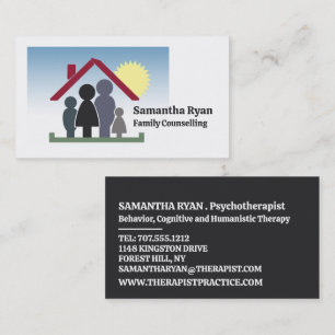 Gezinstherapieontwerp, psychotherapeut visitekaartje