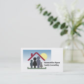 Gezinstherapieontwerp, psychotherapeut visitekaartje (Staand voorkant)