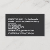 Gezinstherapieontwerp, psychotherapeut visitekaartje (Achterkant)