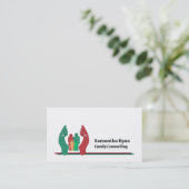 Gezinstherapieontwerp, psychotherapeut visitekaartje (Staand voorkant)
