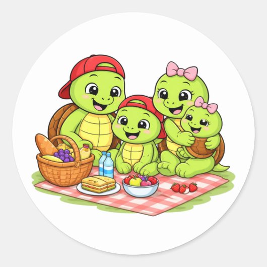 Gezinsuitje Ronde Sticker (Voorkant)
