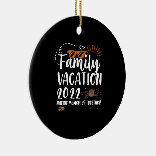 Gezinsvakantie 2022 die herinneringen aanpassen keramisch ornament (Rechts)