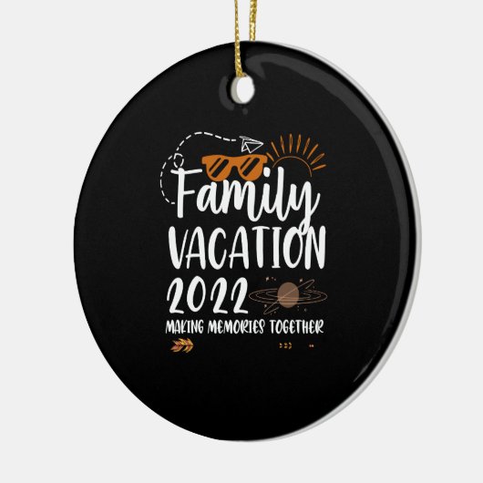 Gezinsvakantie 2022 die herinneringen aanpassen keramisch ornament (Links)