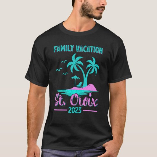 Gezinsvakantie 2023 Palm Tree Island St. T-shirt (Voorkant)
