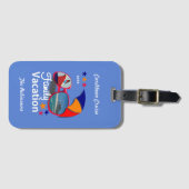 Gezinsvakantie cruise grafisch gepersonaliseerd bagagelabel (Voorkant (horizontaal))