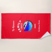 Gezinsvakantie cruise grafisch gepersonaliseerd strandlaken (Voorkant)