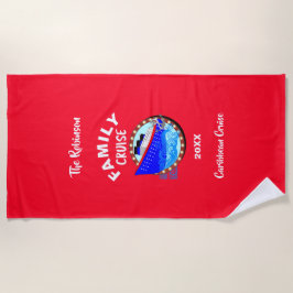 Gezinsvakantie cruise grafisch gepersonaliseerd strandlaken