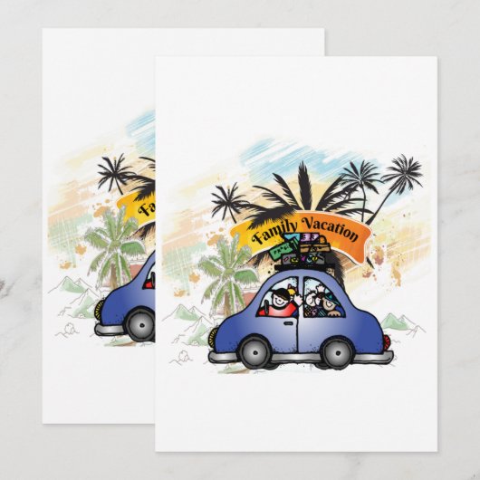 Gezinsvakantie die herinneringen samenbrengt - fam kaart (Voorkant / Achterkant)