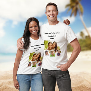 Gezinsvakantie foto-collage t-shirt