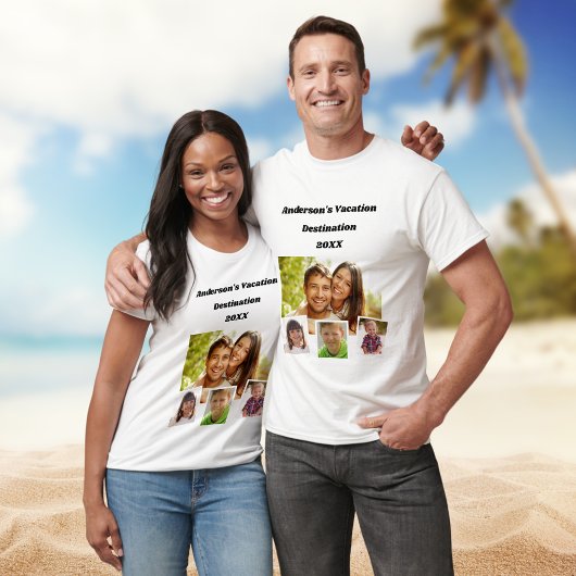 Gezinsvakantie foto-collage t-shirt
