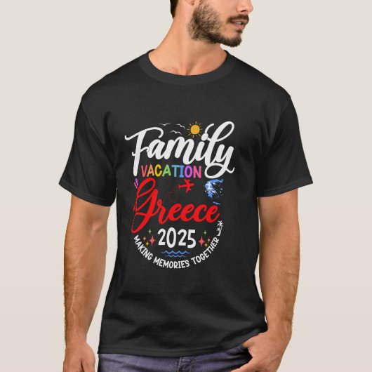 Gezinsvakantie Griekenland 2025 Matching Europe Va T-shirt (Voorkant)
