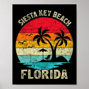 Gezinsvakantie Retro Florida Siesta Key B Poster
