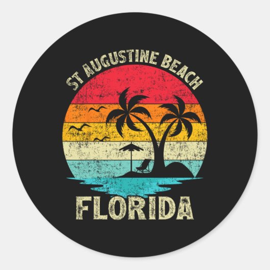 Gezinsvakantie Retro Florida St Augustine Ronde Sticker (Voorkant)
