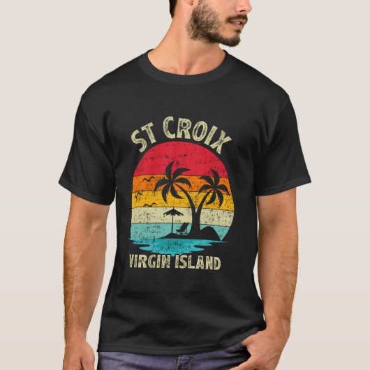 Gezinsvakantie Retro Virgin Island St. T-shirt (Voorkant)