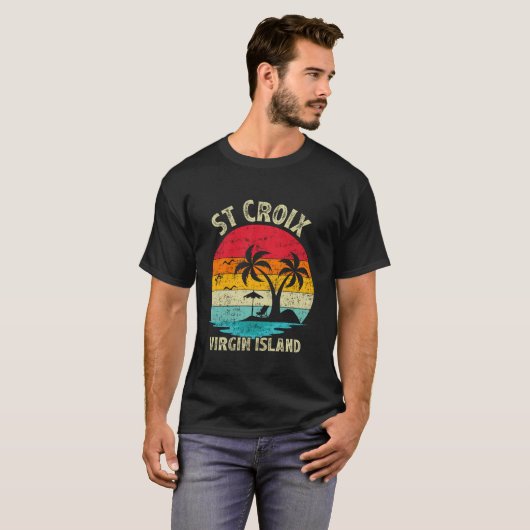 Gezinsvakantie Retro Virgin Island St. T-shirt (Voorkant volledig)