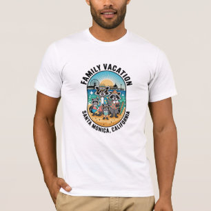 Gezinsvakantie Santa Monica Californië Overeenkome T-shirt