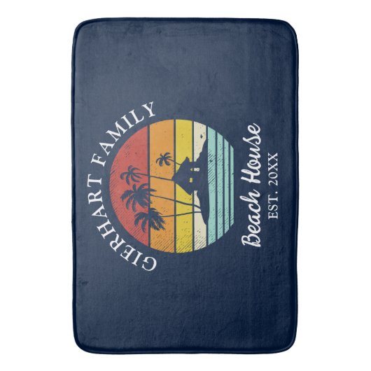 Gezinsvakantieband zeeoor matchingdecor badmat (Voorkant Verticaal)