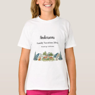 Gezinsvakantiebos hert meisje t-shirt