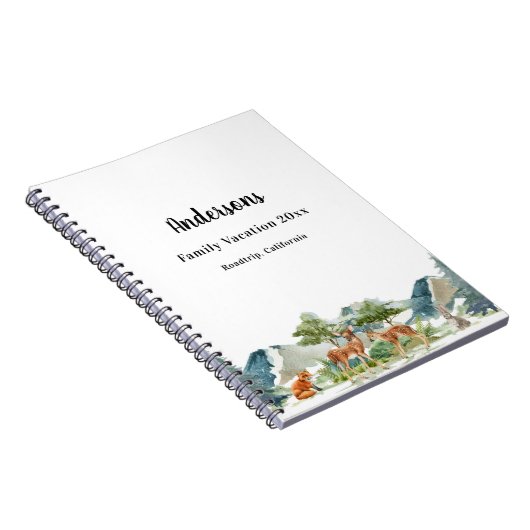 Gezinsvakantieherten van bosbossen notitieboek (Rechterzijde)