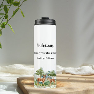 Gezinsvakantieherten van bosbossen thermosbeker