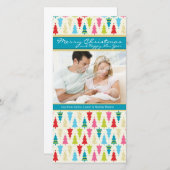 GEZINSVAKANTIEKAART :: geruitekerstboom 1P Feestdagenkaart (Voorkant / Achterkant)