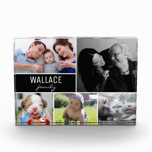 Gezinsveelvoud kerstcadeautje met fotocollage fotoblokken (Voorkant)