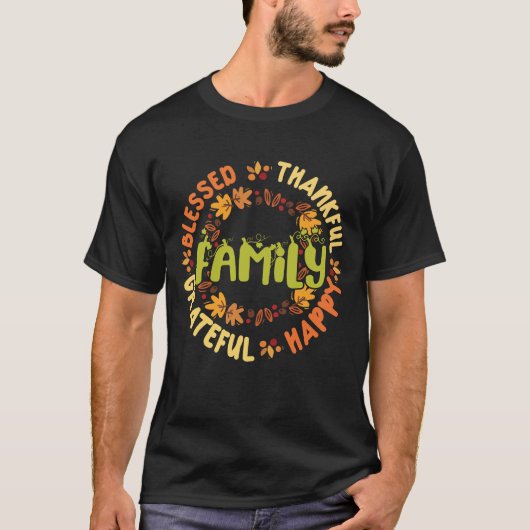 Gezinsverslaafde Thanksgiving T-shirt (Voorkant)