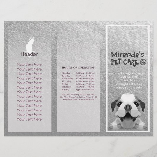 Gezinsverzorging van salon met tri-Fold Brochures (Voorkant)