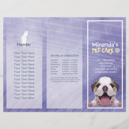 Gezinsverzorging van salon met tri-Fold Brochures (Voorkant)