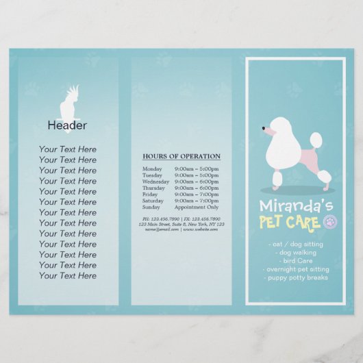 Gezinsverzorging van salon met tri-Fold Brochures (Voorkant)