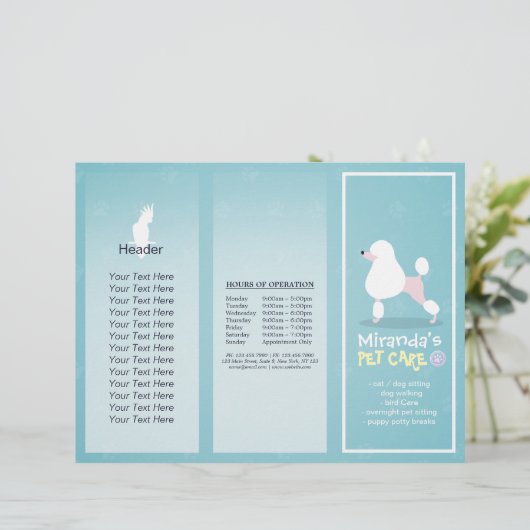 Gezinsverzorging van salon met tri-Fold Brochures (Staand voorkant)