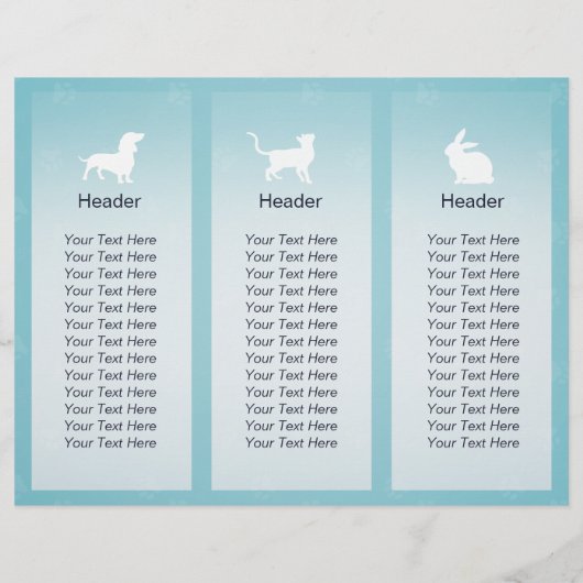 Gezinsverzorging van salon met tri-Fold Brochures (Achterkant)