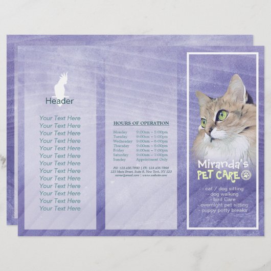 Gezinsverzorging van salon met tri-Fold Brochures (Voorkant / Achterkant)