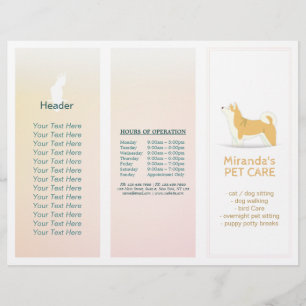 Gezinsverzorging van salon met tri-Fold Brochures