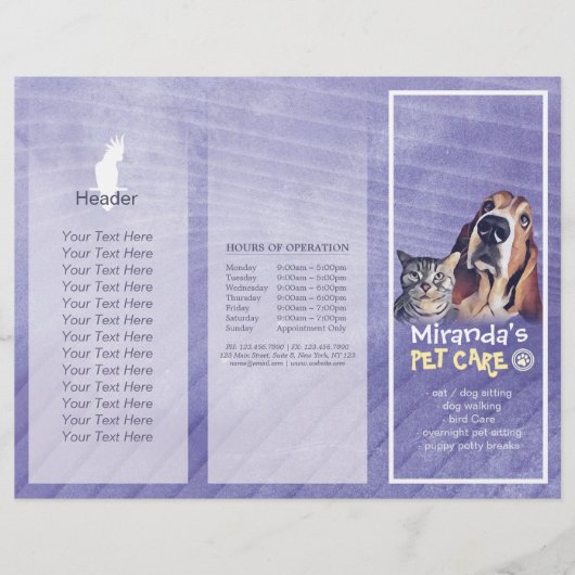 Gezinsverzorging van salon met tri-Fold Brochures (Voorkant)