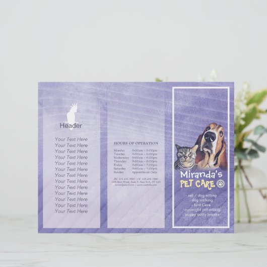 Gezinsverzorging van salon met tri-Fold Brochures (Staand voorkant)
