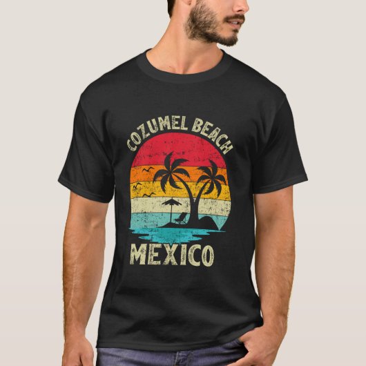 Gezinsvesting Retro Mexico Cozumel Beach T-shirt (Voorkant)