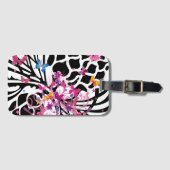 Gezinsvriendelijke, zwarte en witte leuke Butterfl Bagagelabel (Voorkant (horizontaal))