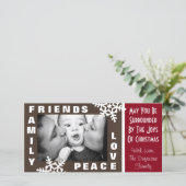 Gezinsvrienden Kerstmis Feestdagenkaart (Staand voorkant)