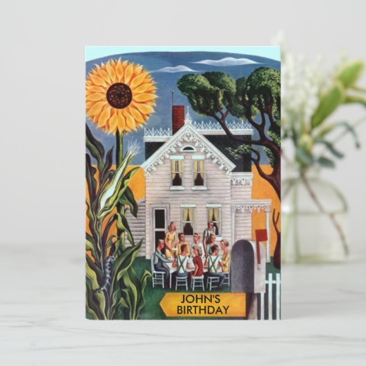 Gezinsvriendjes verzamelen soonbloem op het platte kaart (Staand voorkant)