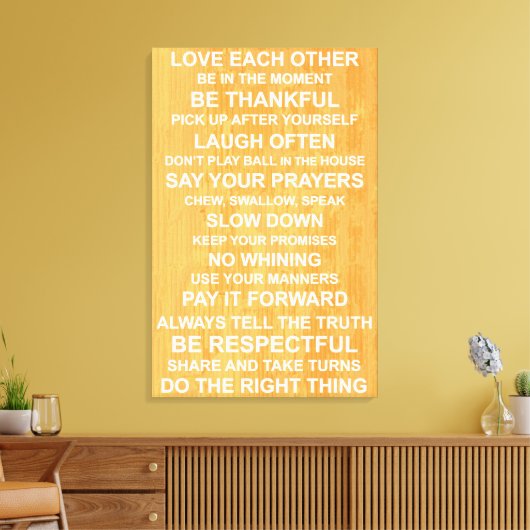 Gezinswaarden Canvas Afdruk (Insitu (Woonkamer))