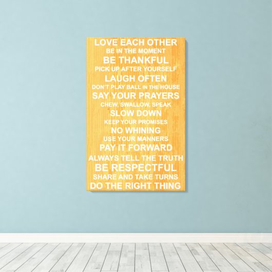 Gezinswaarden Canvas Afdruk (Insitu (Houten vloer))