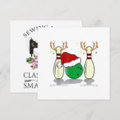 gezinswedstrijd kerst bowlen kerstman xmas kaart (Voorkant / Achterkant)