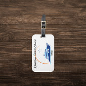 GEZINSZEILTOCHT Sinaasappel Blauw Gepersonaliseerd Bagagelabel