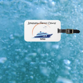 GEZINSZEILTOCHT Sinaasappel Blauw Gepersonaliseerd Bagagelabel