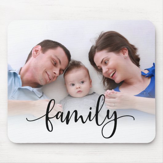 Gezinszwart script | Aangepaste volledige foto Muismat (Voorkant)